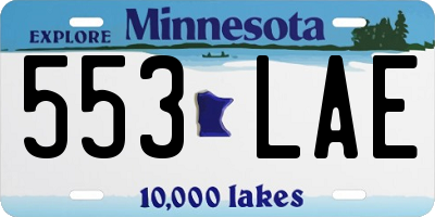 MN license plate 553LAE