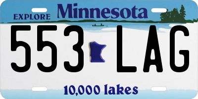 MN license plate 553LAG