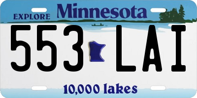 MN license plate 553LAI