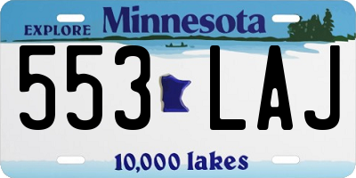 MN license plate 553LAJ