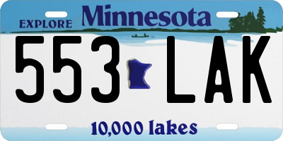 MN license plate 553LAK