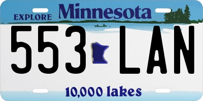 MN license plate 553LAN