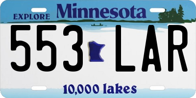 MN license plate 553LAR