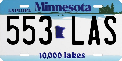 MN license plate 553LAS