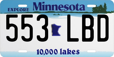 MN license plate 553LBD