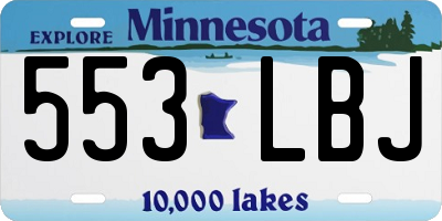 MN license plate 553LBJ