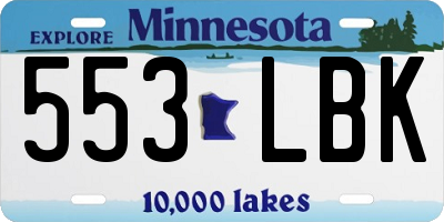 MN license plate 553LBK