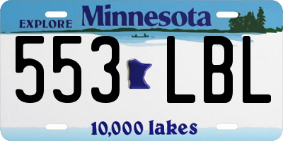 MN license plate 553LBL