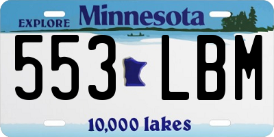 MN license plate 553LBM