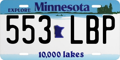 MN license plate 553LBP