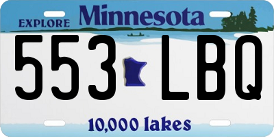 MN license plate 553LBQ