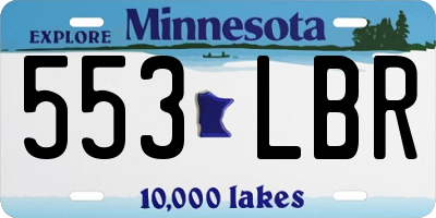 MN license plate 553LBR