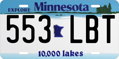 MN license plate 553LBT