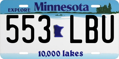 MN license plate 553LBU