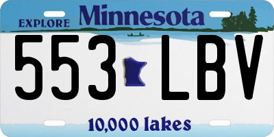 MN license plate 553LBV