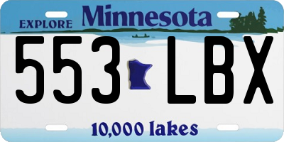 MN license plate 553LBX