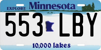 MN license plate 553LBY