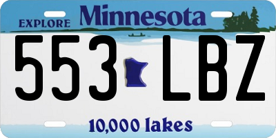 MN license plate 553LBZ