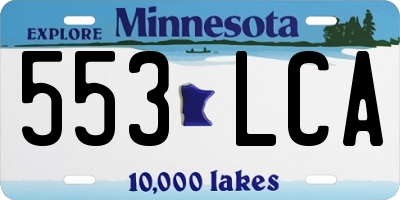 MN license plate 553LCA