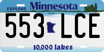MN license plate 553LCE