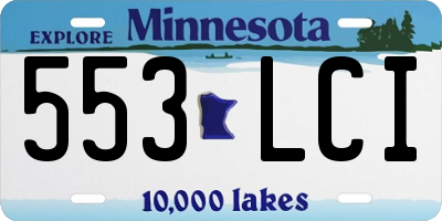 MN license plate 553LCI