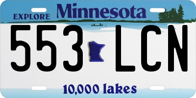 MN license plate 553LCN