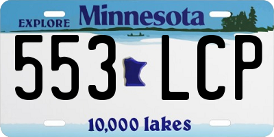 MN license plate 553LCP