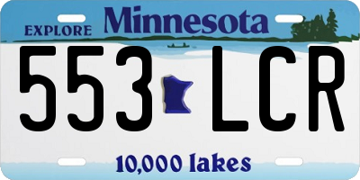 MN license plate 553LCR