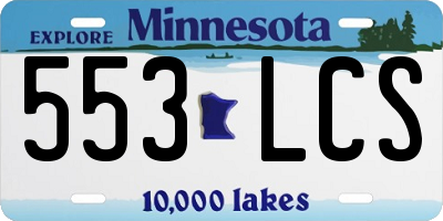 MN license plate 553LCS