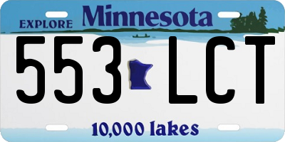 MN license plate 553LCT