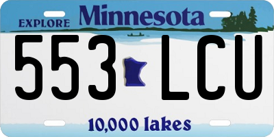 MN license plate 553LCU