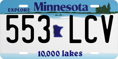 MN license plate 553LCV