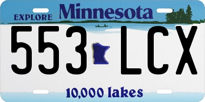 MN license plate 553LCX