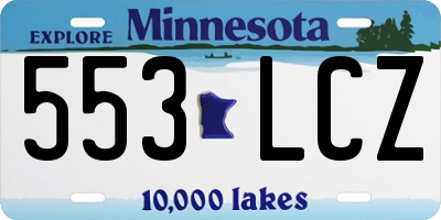 MN license plate 553LCZ