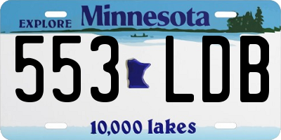 MN license plate 553LDB