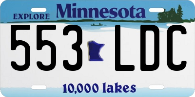 MN license plate 553LDC