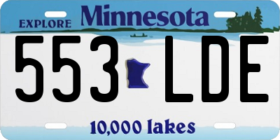 MN license plate 553LDE