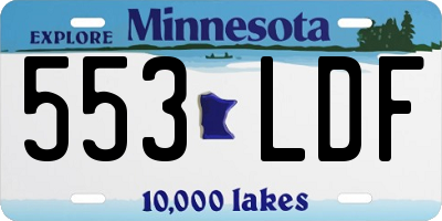MN license plate 553LDF