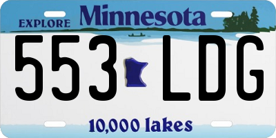 MN license plate 553LDG