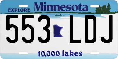 MN license plate 553LDJ