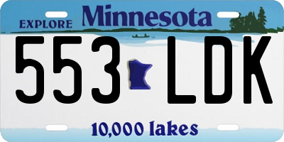 MN license plate 553LDK