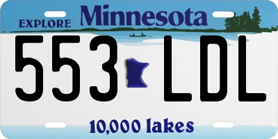 MN license plate 553LDL