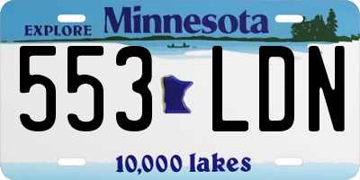 MN license plate 553LDN