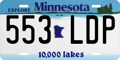 MN license plate 553LDP