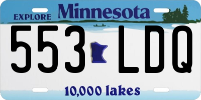 MN license plate 553LDQ