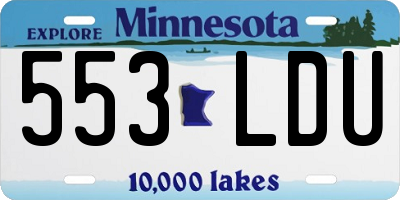 MN license plate 553LDU