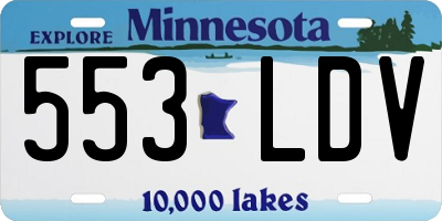 MN license plate 553LDV