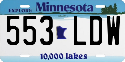 MN license plate 553LDW
