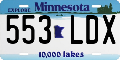 MN license plate 553LDX