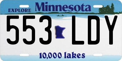 MN license plate 553LDY